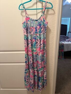 Lilly Pulitzer Pink and Blue Maxi Dress